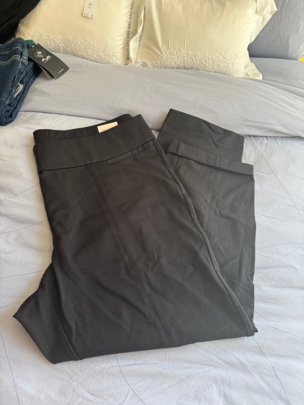 Lane Bryant Black Pull-On Wide Leg Ponte Pants